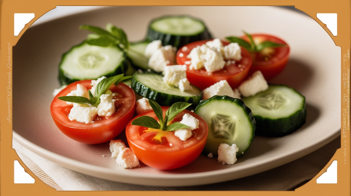 Refreshing Cucumber and Tomato Salad with Feta Cheese